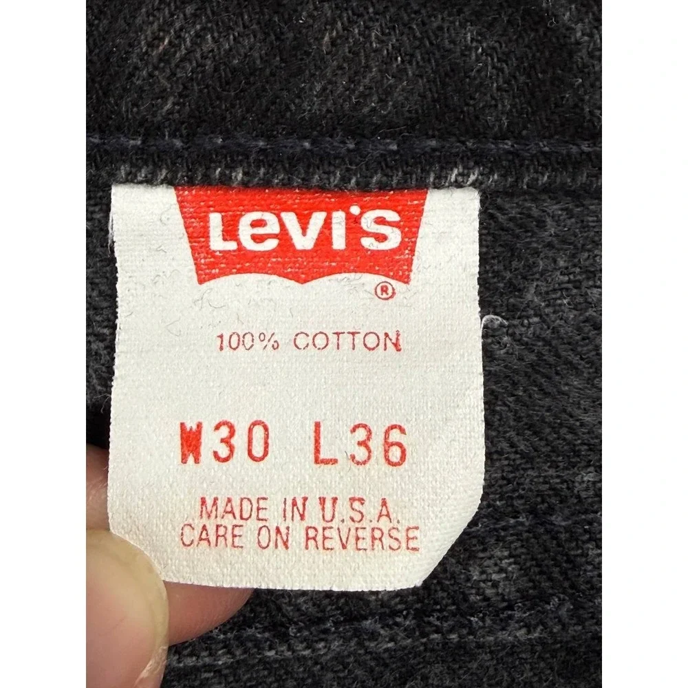 Vintage 1993 Levi's 560 Loose Fit Black Jeans Made in USA W30 L36